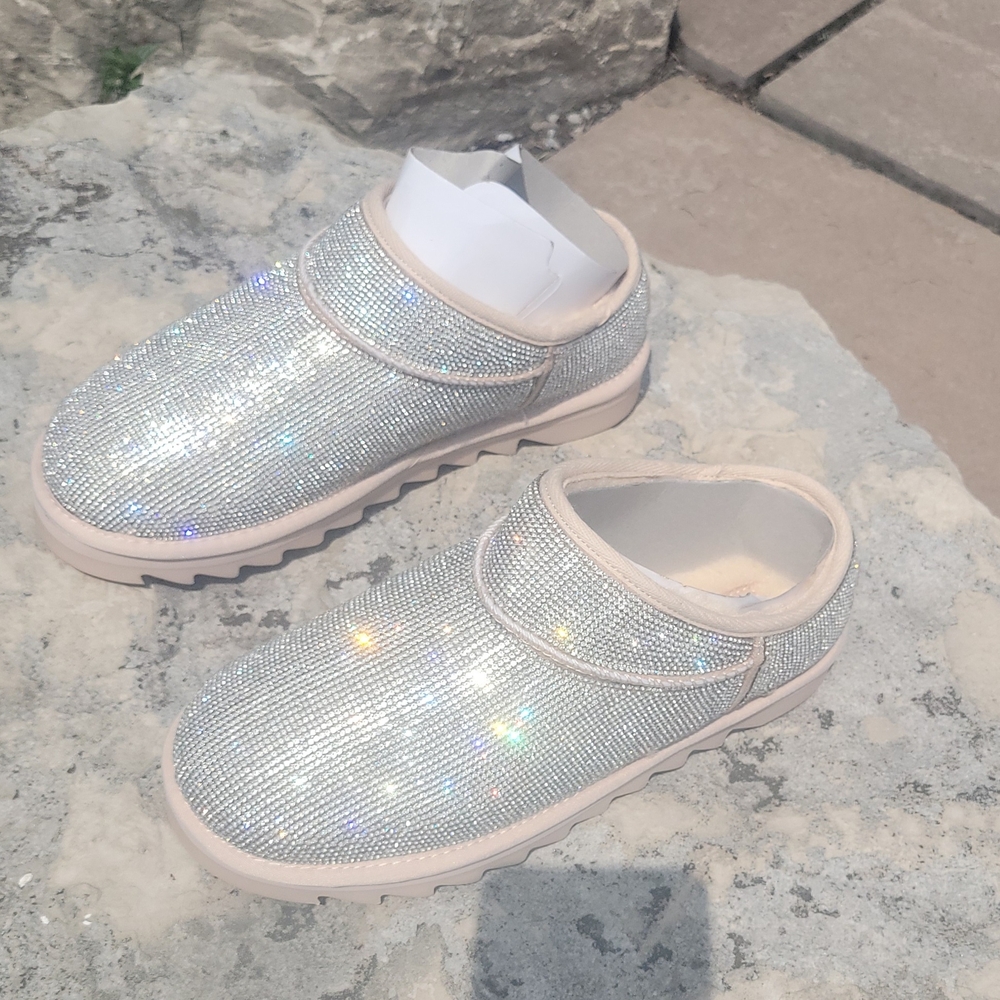 Ugg style silver sparkle Slippers